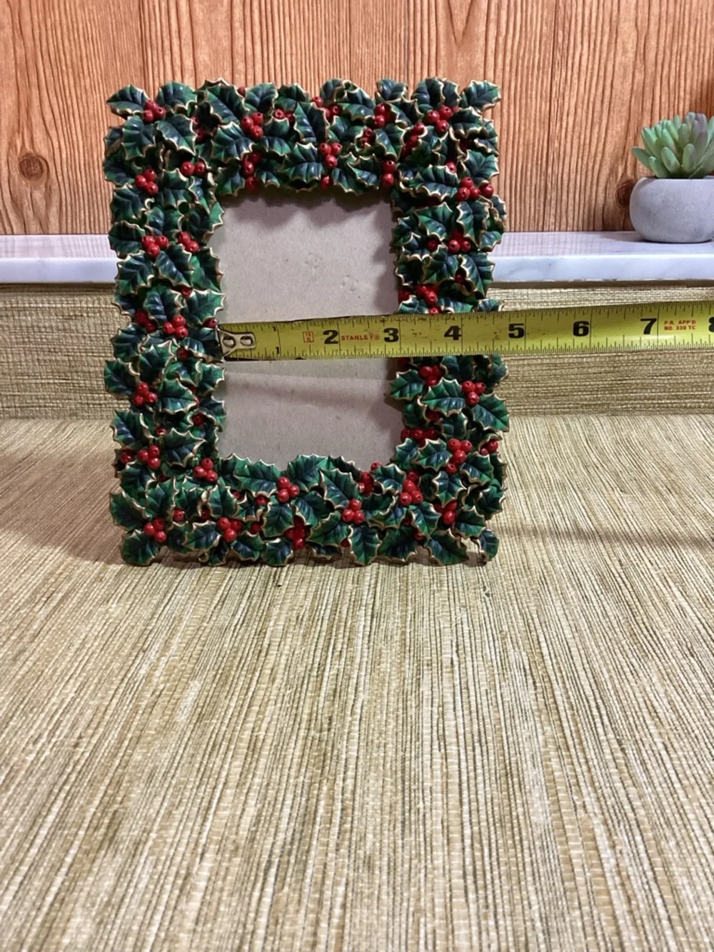 Holly Berry Decorative Picture Frame - Green & Red
